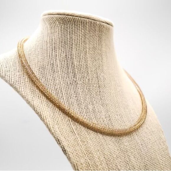 Leslie's 14K Two-tone Polished Mesh Stretch Necklace - Picture 7 of 11